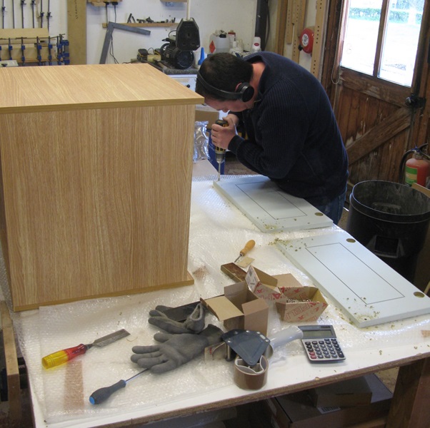 Happiness-is-a-new-kitchen in workshop