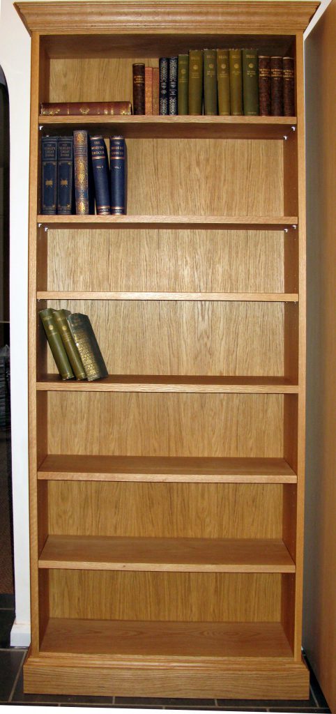 Oak bookcase front