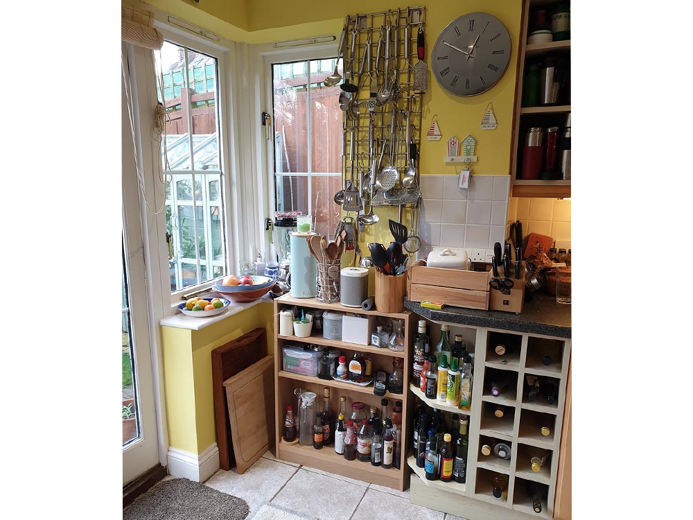 Yellow and Red Oak Kitchen