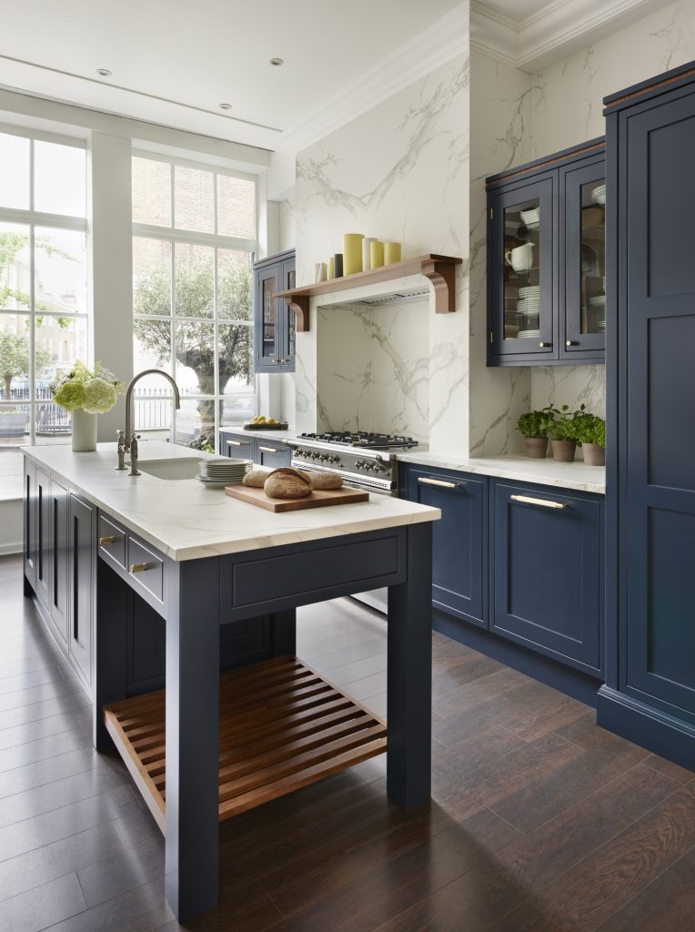 Eridge Road, Crowborough Navy blue Traditional kitchen side view