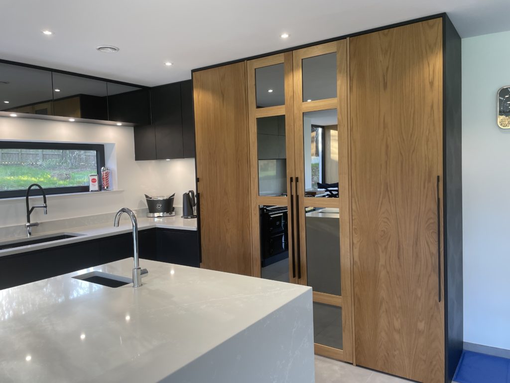 Wood cupboard with glass doors