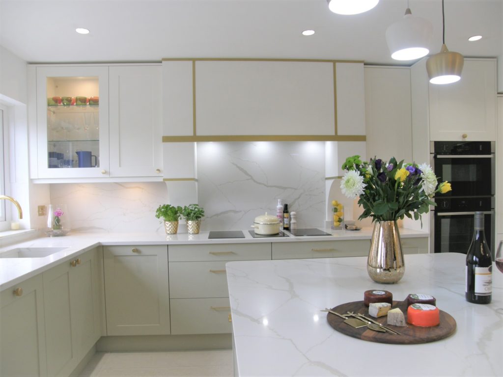 White Kitchen with Brass details