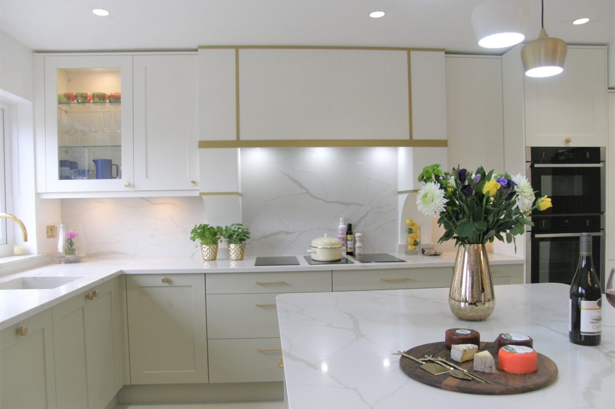 White Kitchen with Brass details