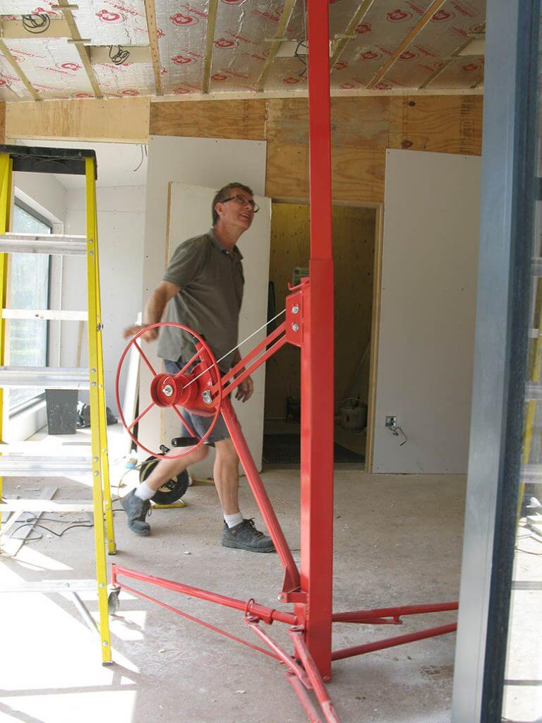 Plaster boarding the ceiling