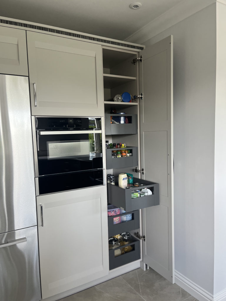 Pantry drawers in cupboard