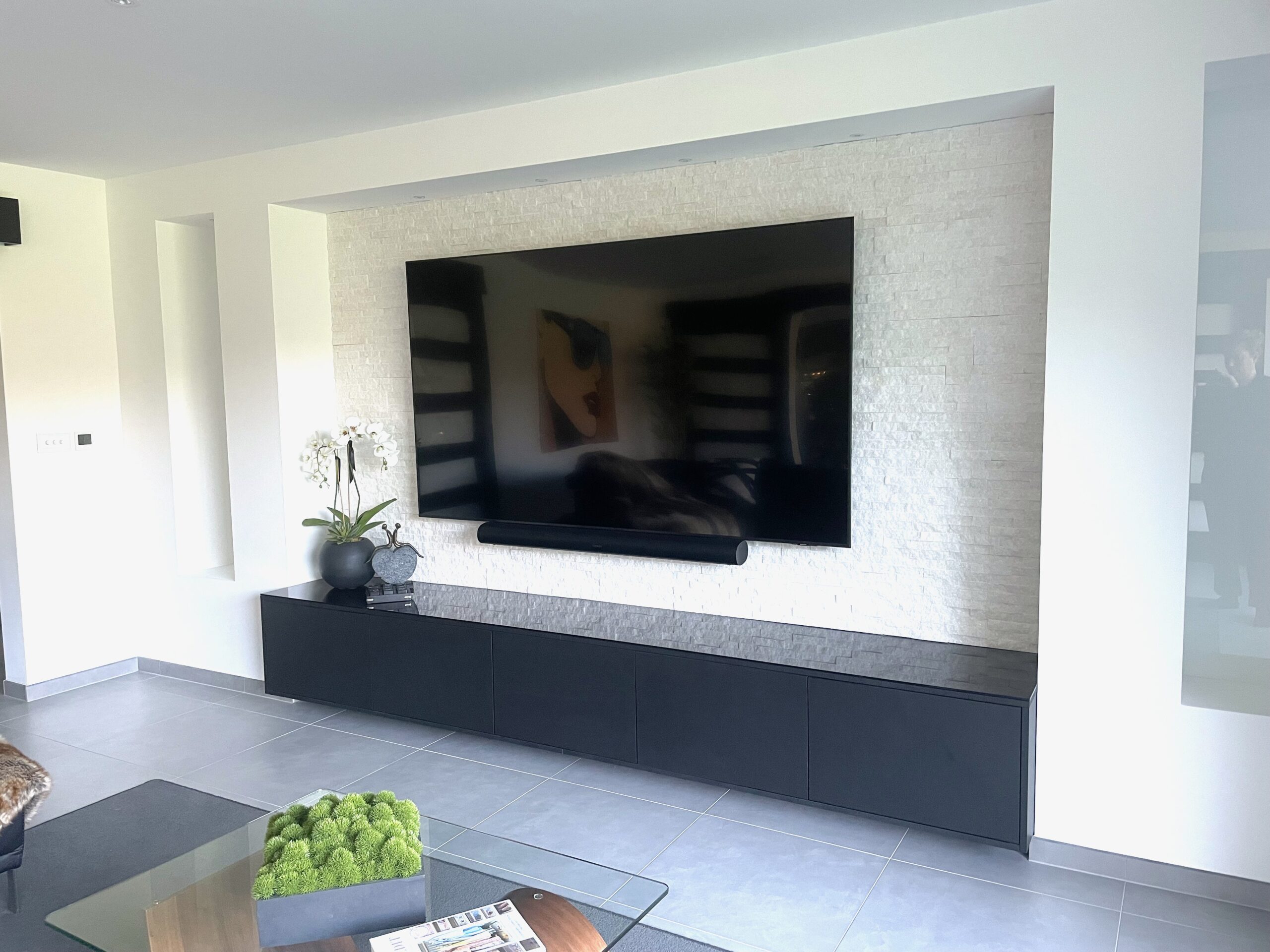 Stoneham Touch Black TV Media Room