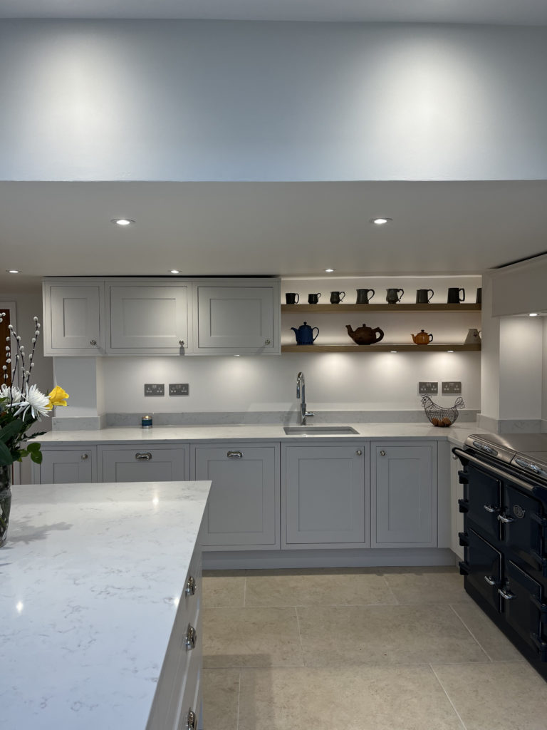 Kitchen with downlighting